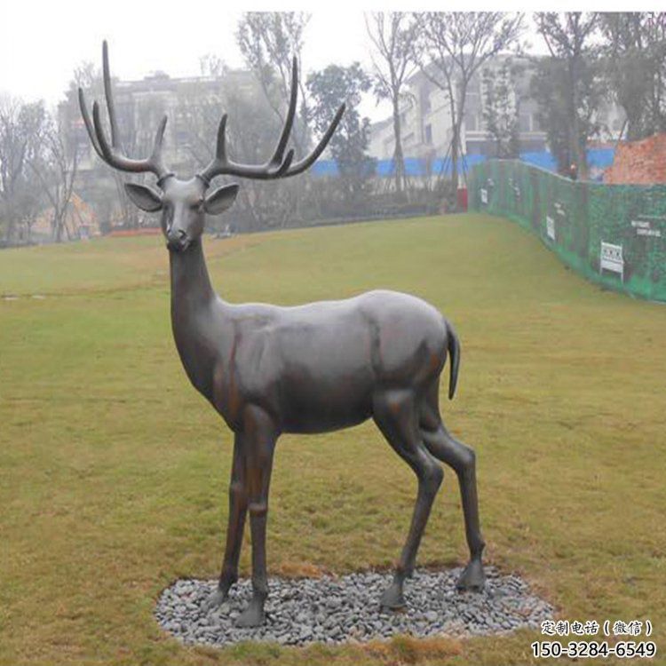 銅梅花鹿雕塑生產(chǎn)，戶外擺放，梅花鹿銅雕塑精選