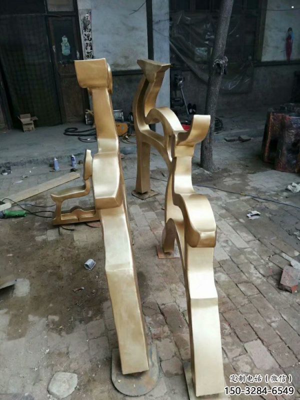 小鹿雕塑訂做，室外軟裝，抽象銅鹿雕塑供應(yīng)