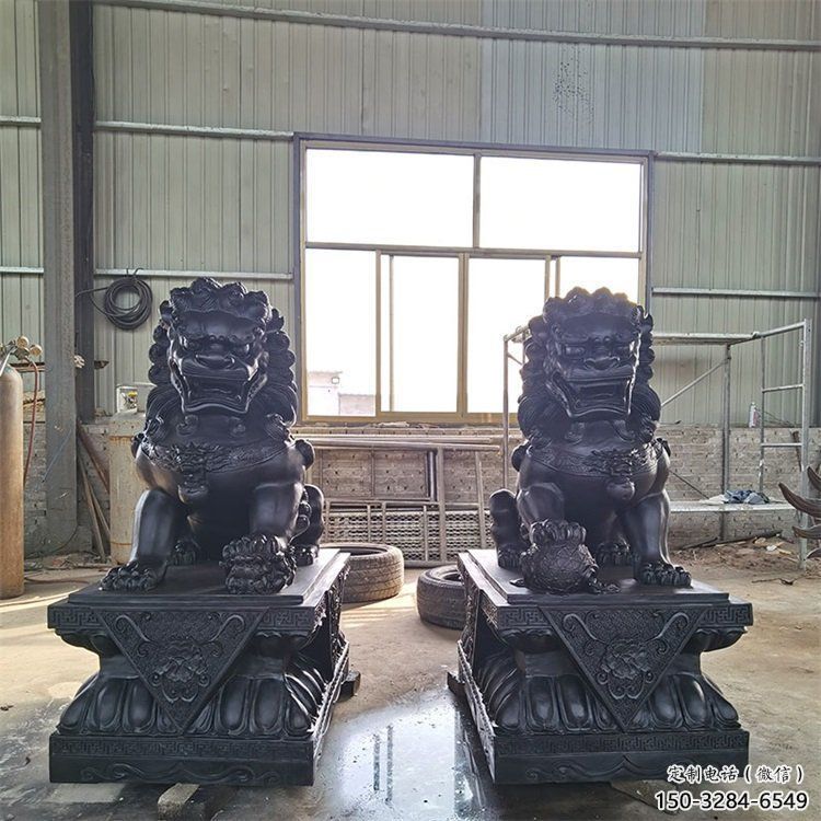 獅子雕塑擺件，動物擺件，景觀蹲獅雕塑選定