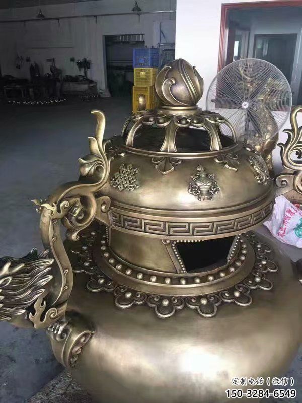 黃銅博山爐雕塑