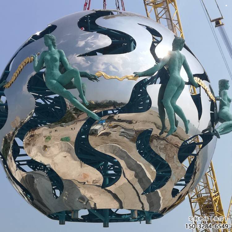 地球雕塑服務(wù)商，景觀雕塑，地球天使雕塑訂做廠家