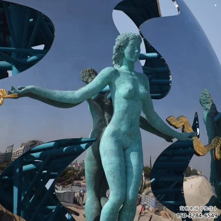 地球雕塑供應，創(chuàng)意雕塑，地球天使雕塑制作廠家