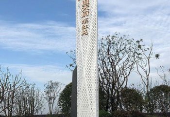 鏤空工藝導向牌雕塑，不銹鋼鏤空工藝制作