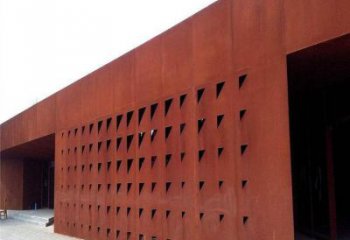 大型耐候鋼景墻雕塑，防銹工藝制作