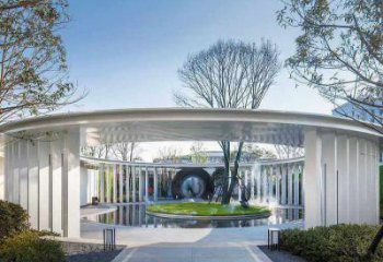 藝術(shù)型廊架雕塑，不銹鋼長廊雕塑