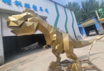 抽象恐龍雕塑供應，花園小品，幾何恐龍雕塑制作廠家