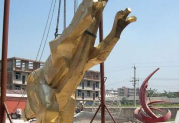 景觀恐龍雕塑承接，景區案例，公園幾何恐龍雕塑定制