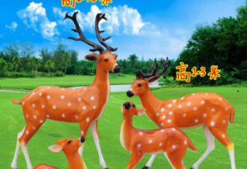 彩繪梅花鹿雕塑