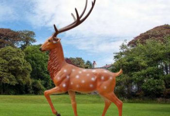 梅花鹿雕塑承接，園林雕塑，玻璃鋼梅花鹿雕塑定制