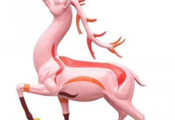 門口梅花鹿雕塑點(diǎn)擊，地標(biāo)擺件，玻璃鋼梅花鹿雕塑承接