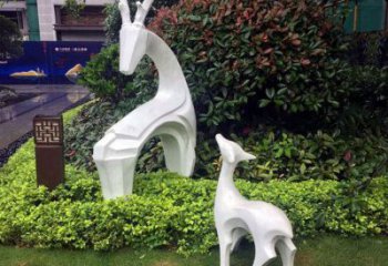 抽象鹿雕塑，幾何造型，不銹鋼抽象鹿雕塑廠家