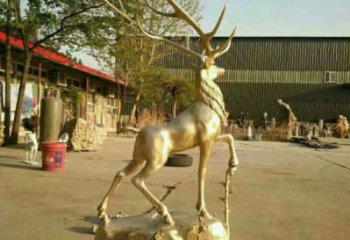 梅花鹿銅雕塑擺件，地標擺件，梅花鹿銅雕塑生產商