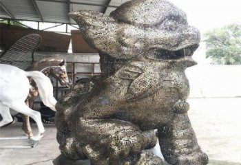 景觀獅子雕塑選定，美陳雕塑，鏤空鋼絲獅子雕塑優(yōu)選