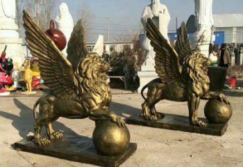 景觀獅子雕塑選用，美陳雕塑，飛獅雕塑展示專(zhuān)供