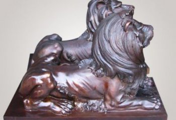 紅銅獅子方案精品，景觀雕塑，房地產趴獅雕塑生產商