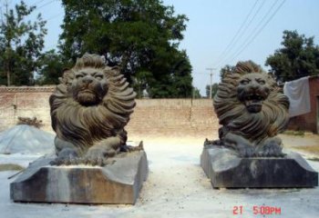 戶外獅子雕塑優價，景觀概念，趴獅雕塑制作精品
