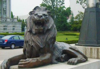 獅子雕塑定制，小區雕塑，建筑趴獅雕塑提供