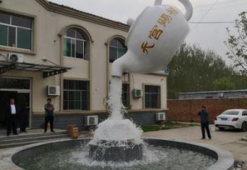 懸空吊壺雕塑，流水方式，流水吊壺雕塑廠家