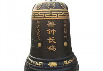 彩繪鑄銅雕塑-景觀銅鐘雕塑廠家