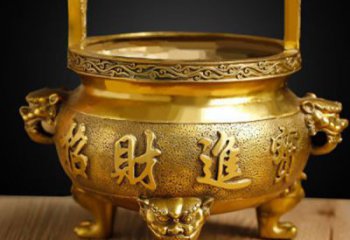 招財(cái)鎏金爐銅雕塑