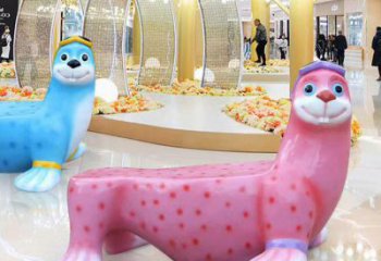 犀牛坐凳雕塑，美陳景觀雕塑，抽象效果