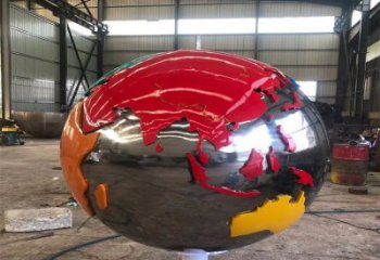 地球雕塑定制，街頭雕塑，不銹鋼地球雕塑制作廠家