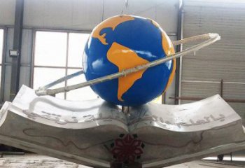 書籍雕塑展品，小區雕塑，書籍地球儀雕塑制作精選