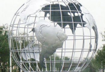 大型地球儀雕塑常用，戶外擺放，鏡面地球儀雕塑廠家