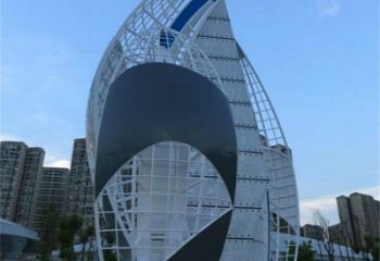 大型帆船雕塑，鍍銅景觀雕塑，鏡面工藝