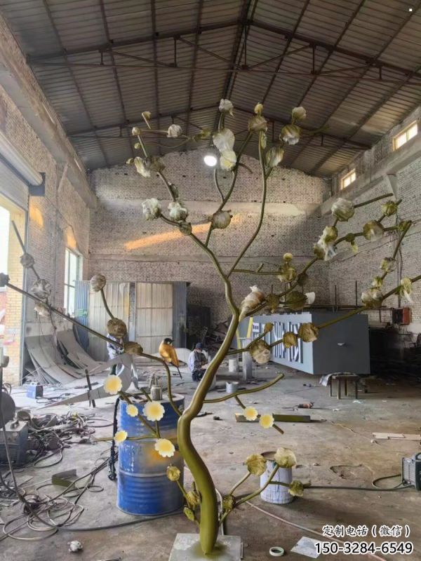 紫丁香雕塑訂做，戶外雕塑，不銹鋼紫丁香雕塑供給