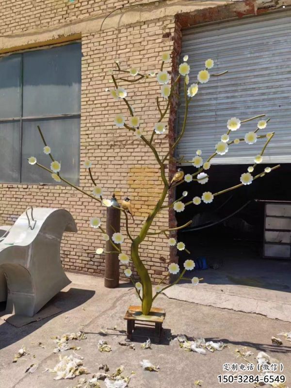 紫丁香雕塑定制，市標(biāo)雕塑，廣場不銹鋼紫丁香雕塑定做