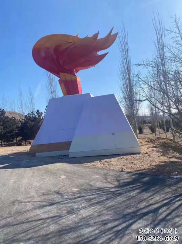 戶外火把雕塑訂做，多彩藝術，不銹鋼火把雕塑制造
