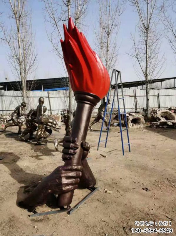 火把造型雕塑，體育標識類，不銹鋼火把雕塑制造商