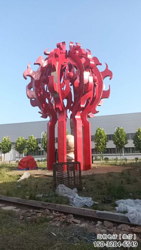 火球雕塑，精神堡壘火球雕塑落地展示