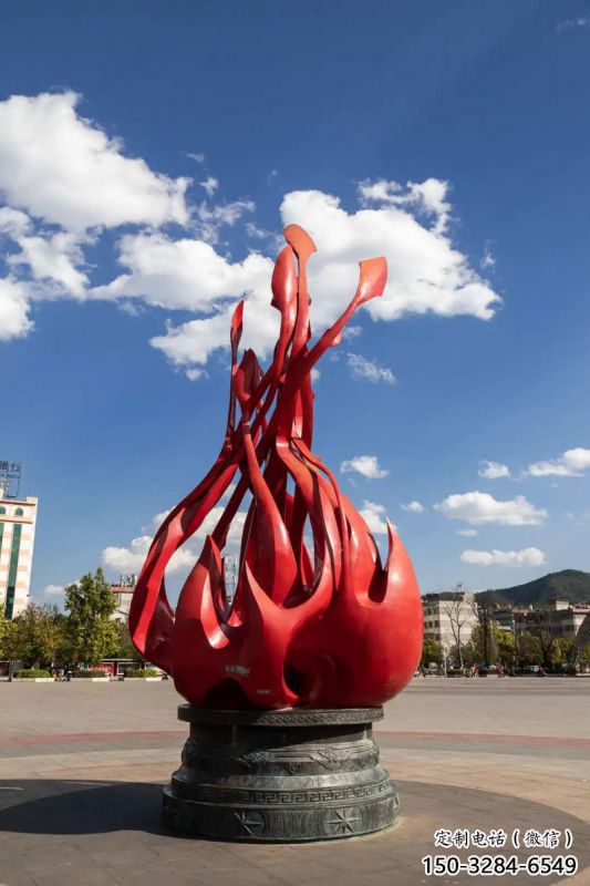 火炬雕塑生產，景區案例，不銹鋼火炬雕塑優選