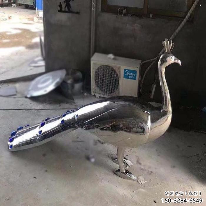 孔雀雕塑廠家定價，拋光工藝，不銹鋼孔雀雕塑制作廠家