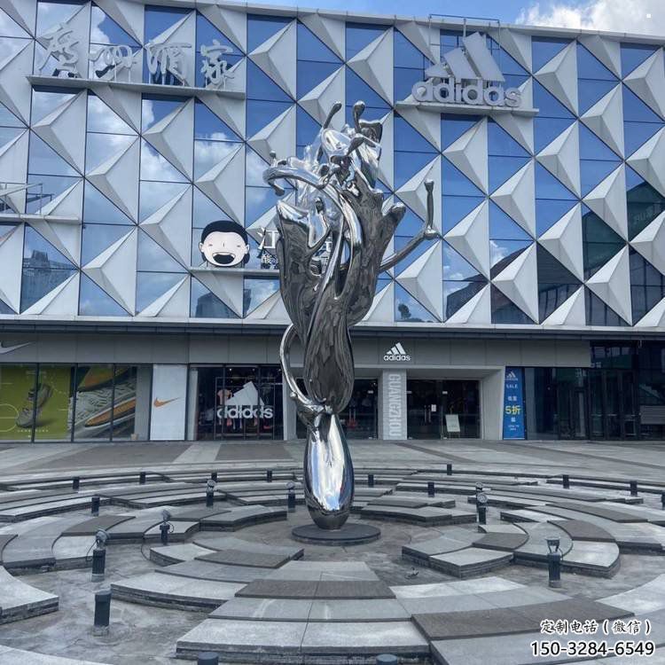 景區海浪雕塑，鍍金歐式雕塑，鐵藝材質