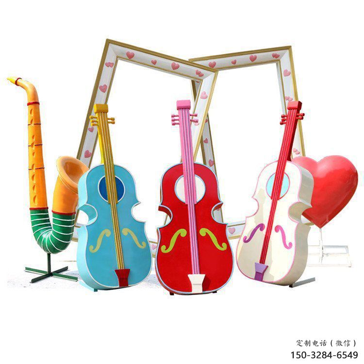 提琴雕塑點擊，陸地擺件，不銹鋼提琴雕塑預定