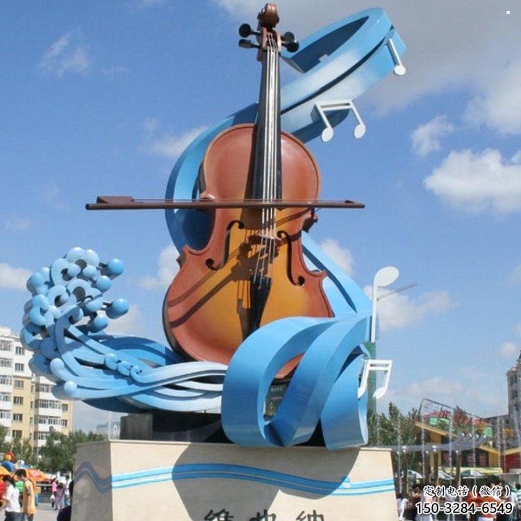 提琴雕塑精選，彩鋼制作，不銹鋼提琴雕塑標準