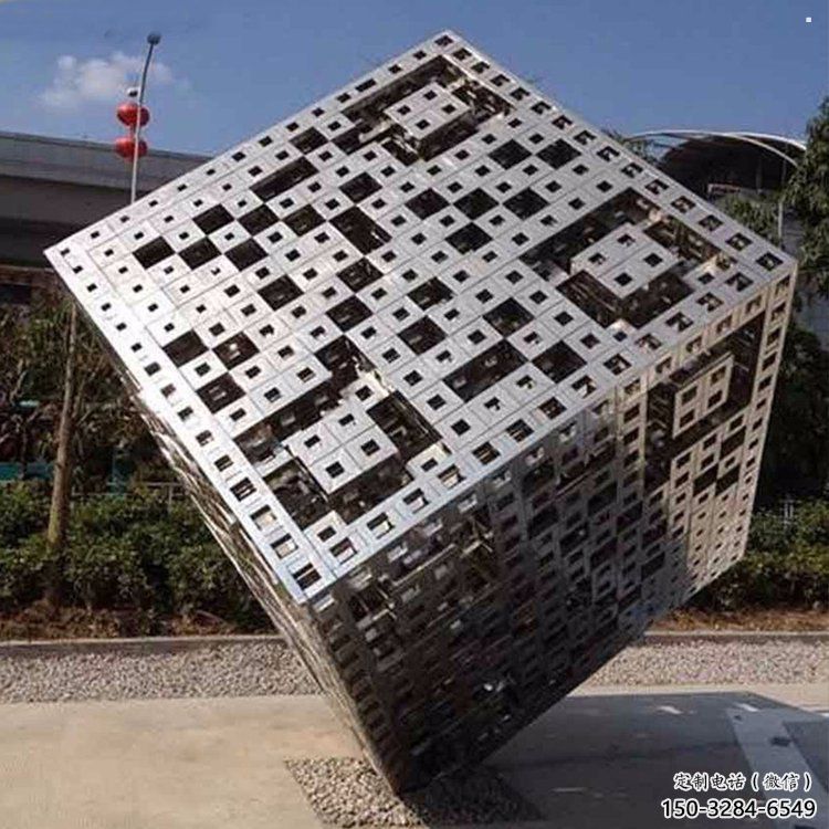 方塊方案展品，街頭雕塑，地產不銹鋼方塊雕塑供需