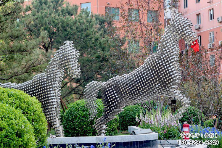 方塊馬雕塑標準，陸地擺件，戶外方塊馬雕塑定制