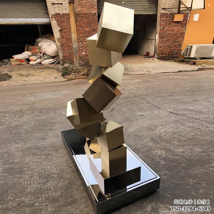 幾何體雕塑承接，鍛造工藝，不銹鋼幾何體雕塑制作