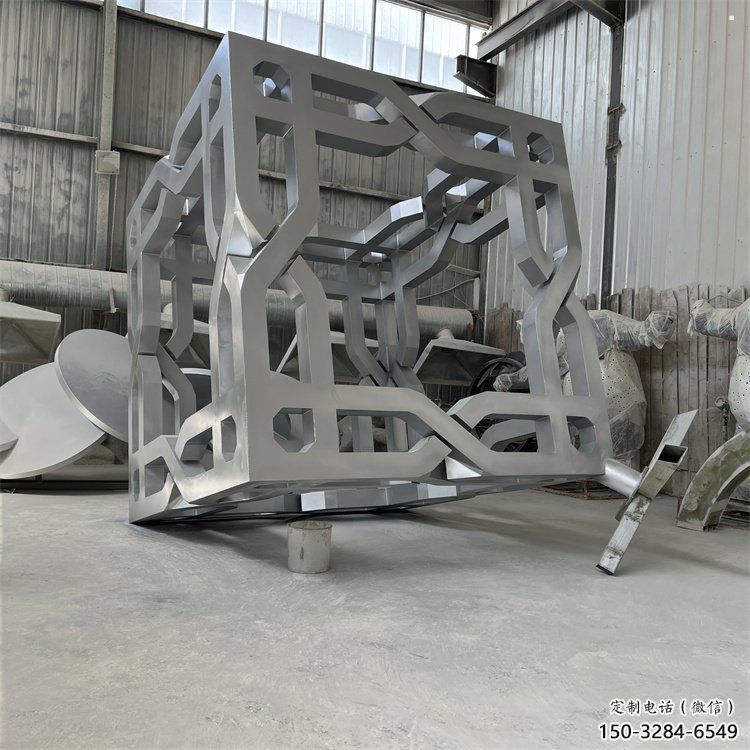 立方體雕塑特供，地標擺件，鏤空鏤空立方體雕塑選用