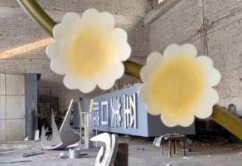 梧桐花雕塑制造商，城區小品，不銹鋼梧桐花雕塑定制廠家