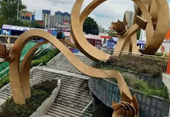 櫻花雕塑優選，陸地擺件，不銹鋼櫻花雕塑廠家