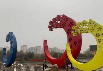 櫻花雕塑制造商，美陳雕塑，不銹鋼櫻花雕塑訂做廠家