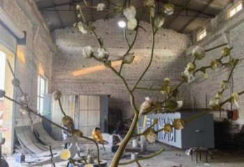 紫丁香雕塑訂做，戶外雕塑，不銹鋼紫丁香雕塑供給