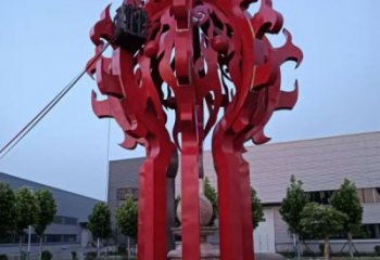 火球雕塑，精神堡壘火球雕塑落地展示