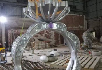 不銹鋼鉆戒雕塑制造，白鋼構件，鉆戒雕塑提供