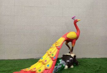 彩繪孔雀雕塑廠家通用，街頭雕塑，仿真孔雀雕塑標準